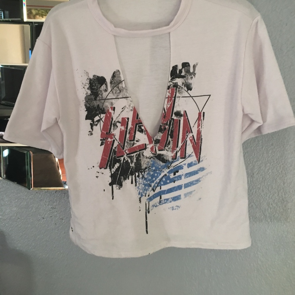 White t shirt cut out